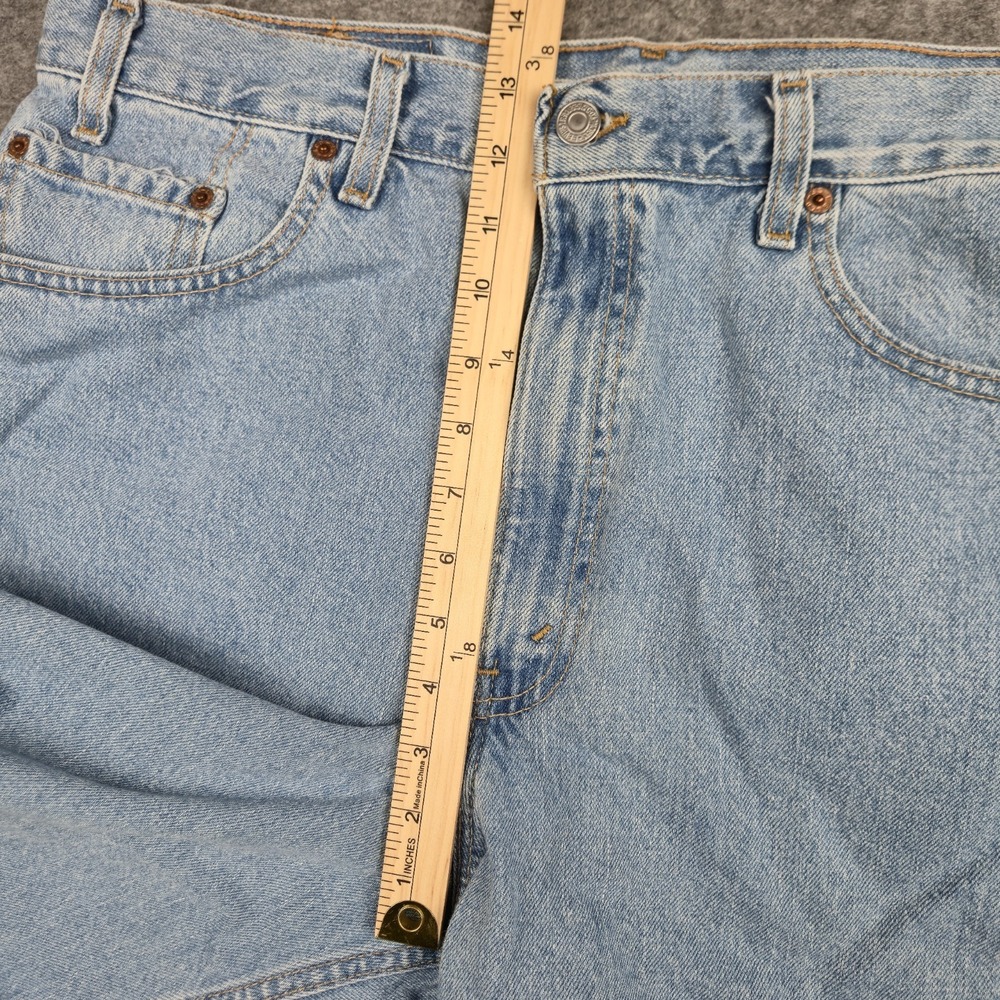 VTG Y2K 550 Relaxed Fit Jean Shorts Men's 38 Fits 37 x 10 Blue Denim Made In USA - Picture 5 of 8